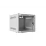Lanberg WF10-2304-10S nástenná rack skriňa 10" 4U, 280×310 mm, sklenené dvere, 20 kg, sivá (RAL 7035)
