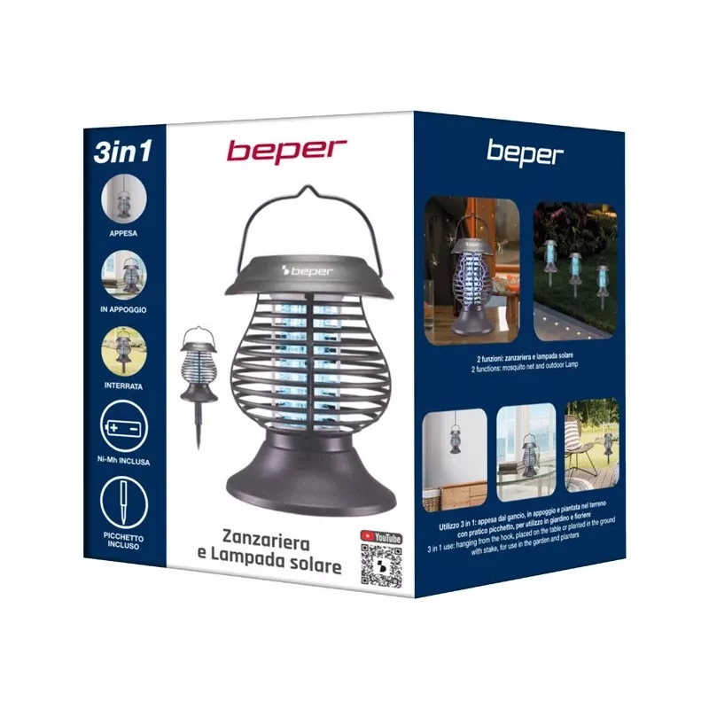 Beper P206ZAN111 solárny lampáš lapač hmyzu, lampa UV-A