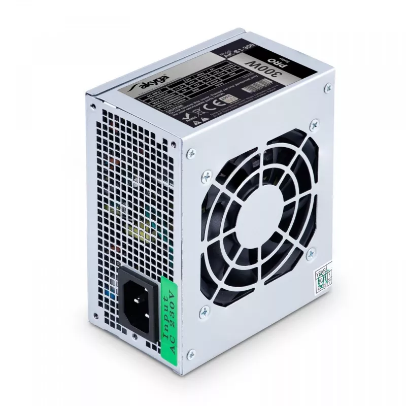 Akyga AK-S1-300 300 W SFX napájací zdroj, pasívne PFC, 80 mm ventilátor, čierna