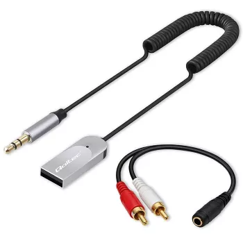 Bezdrôtový audio prijímač adaptér QOLTEC HiFi BT6.0 2xRC – Bluetooth audio prijímač pre reproduktory a autorádio