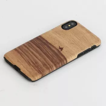 Ochranné puzdro MAN&WOOD pre iPhone X/XS – Terra čierna, ochranná zadná strana