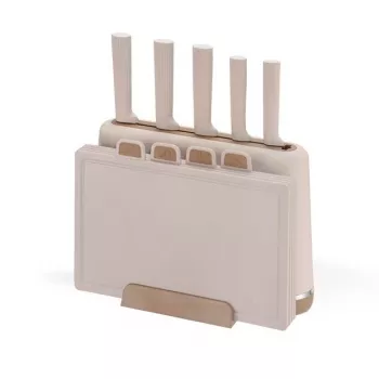Maestro MR-1412-BEIGE sada nožov s blokom + sada krájacích dosiek béžová