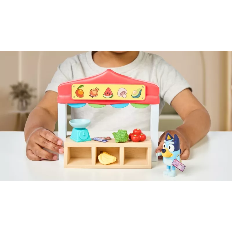 Sada hračiek figúrok TMTOYS Mini Bluey potravinový obchod BLU17555 – sada mini figúrok pre zábavu