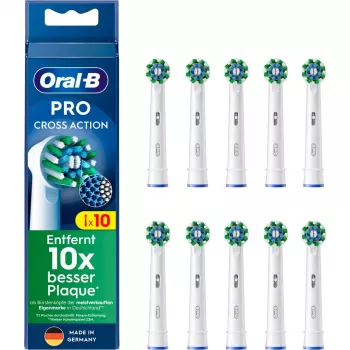 Oral-B CrossAction náhradné hlavice zubných kefiek, 10 kusov, biele
