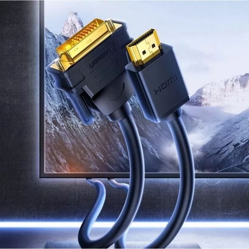 UGREEN HD106 kábel DVI (24+1) vidlica – HDMI vidlica, 1,5 m, FHD 1080p 60 Hz, čierny