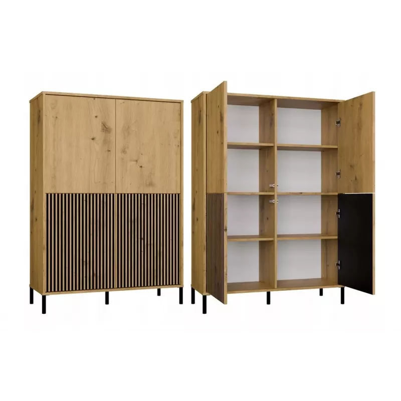 KAMARO 4DK štíhla/GŁ dub ARTISAN VITRÍNA