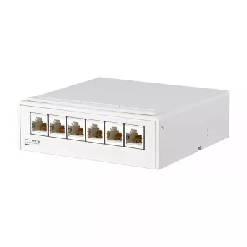 METZ CONNECT E-DAT - Patch panel - CAT 6a - RJ-45 X 6 - čistobiela (130862-21C-E)