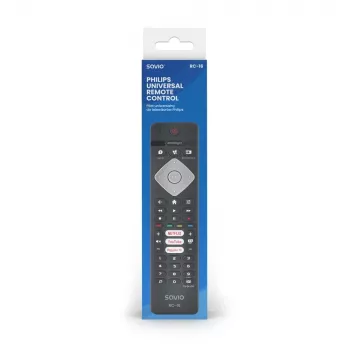 SAVIO RC-16 IR diaľkový ovládač pre TV tuner / set-top box, 20 zariadení, dosah 10 m, čierny