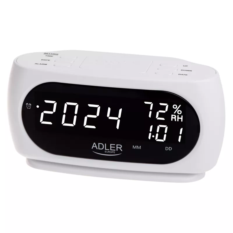 Adler AD 1186W budík digitálny budík čierny, biely