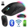 Bezdrôtová myš MEDIA-TECH MT1124 BT/RF Silent & Recharge — obojručná, 3200 DPI, Bluetooth + 2,4 GHz USB, 6 tlačidiel, nabíjateľná