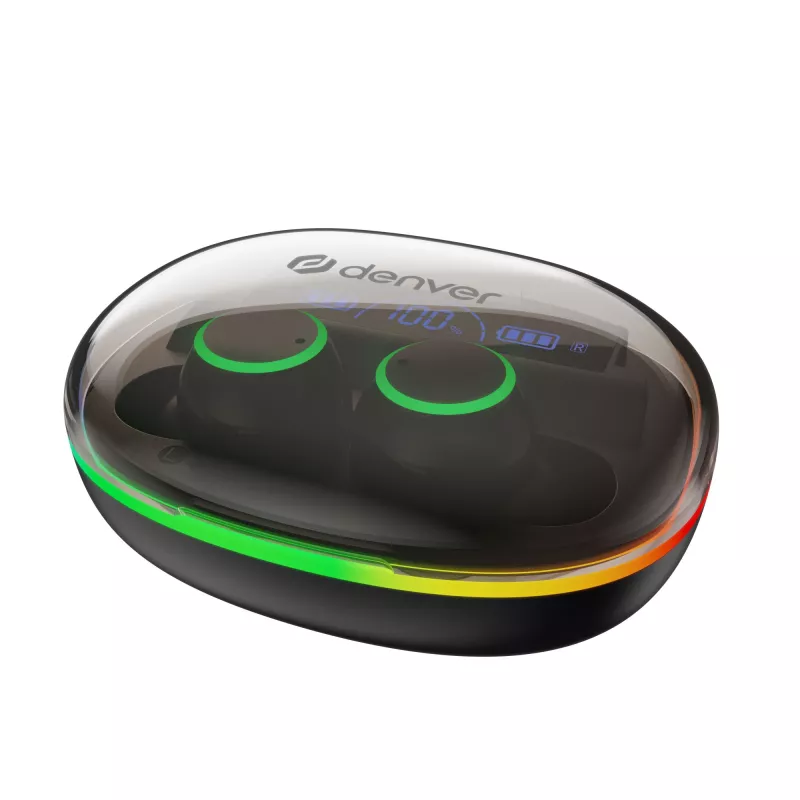 Denver TWE-55B True Wireless Bluetooth slúchadlá do uší, čierne