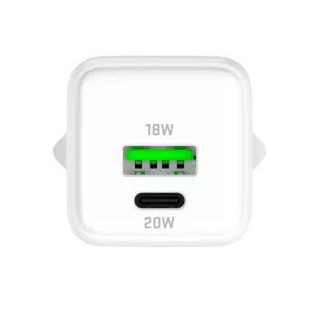 USB-C/A sieťová nabíjačka YENKEE YAC G38 20W 3A Power Delivery (USB-C a USB-A)
