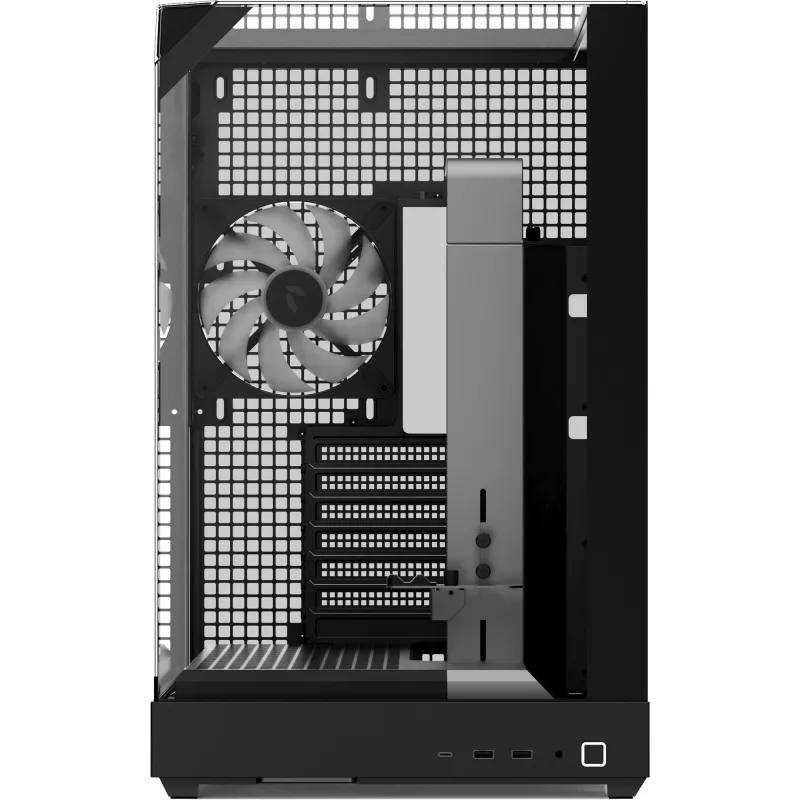 Skriňa typu tower APNX V2 s tromi tvrdenými sklenenými panelmi, čierna