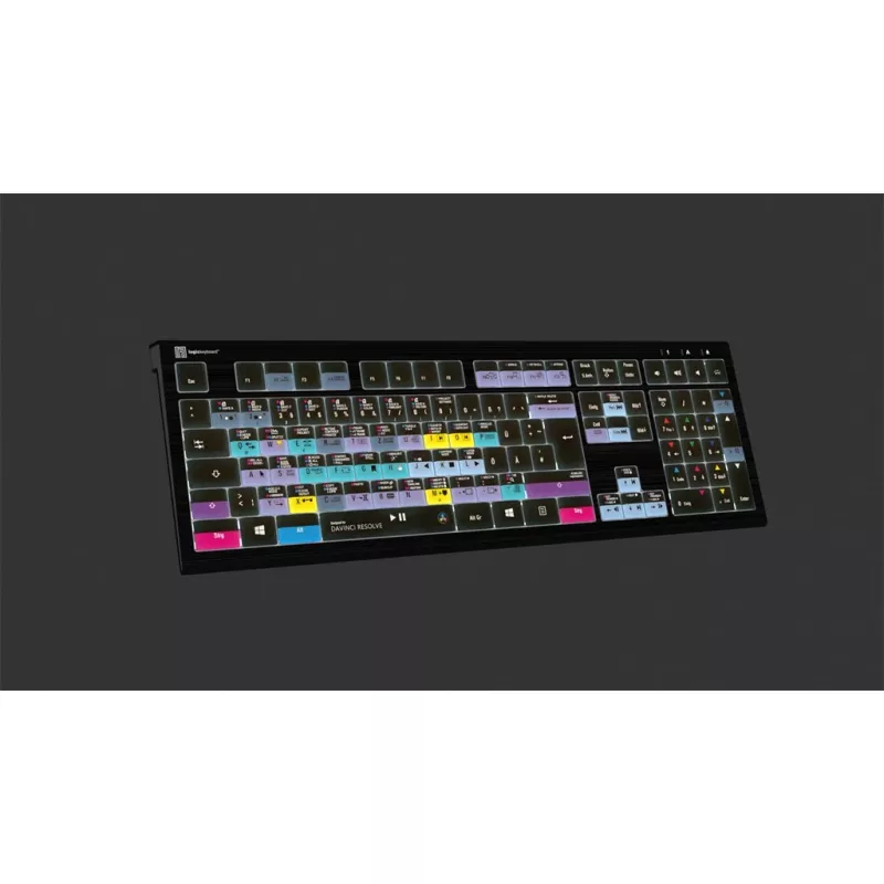 Logickeyboard ASTRA 2 DaVinci Resolve klávesnica LKB-RESB-A2PC-DE, USB, QWERTZ nemecká (DE), PC, čierna