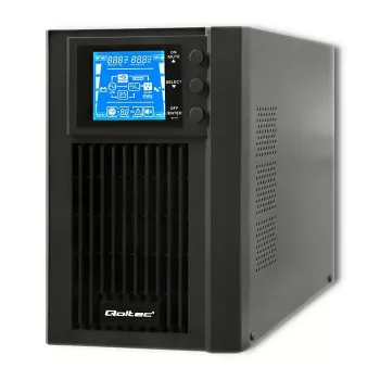 Qoltec 53042 UPS (zdroj neprerušovaného napájania) dvojitá konverzia (online) 1 kVA 800 W 2 AC výstupy