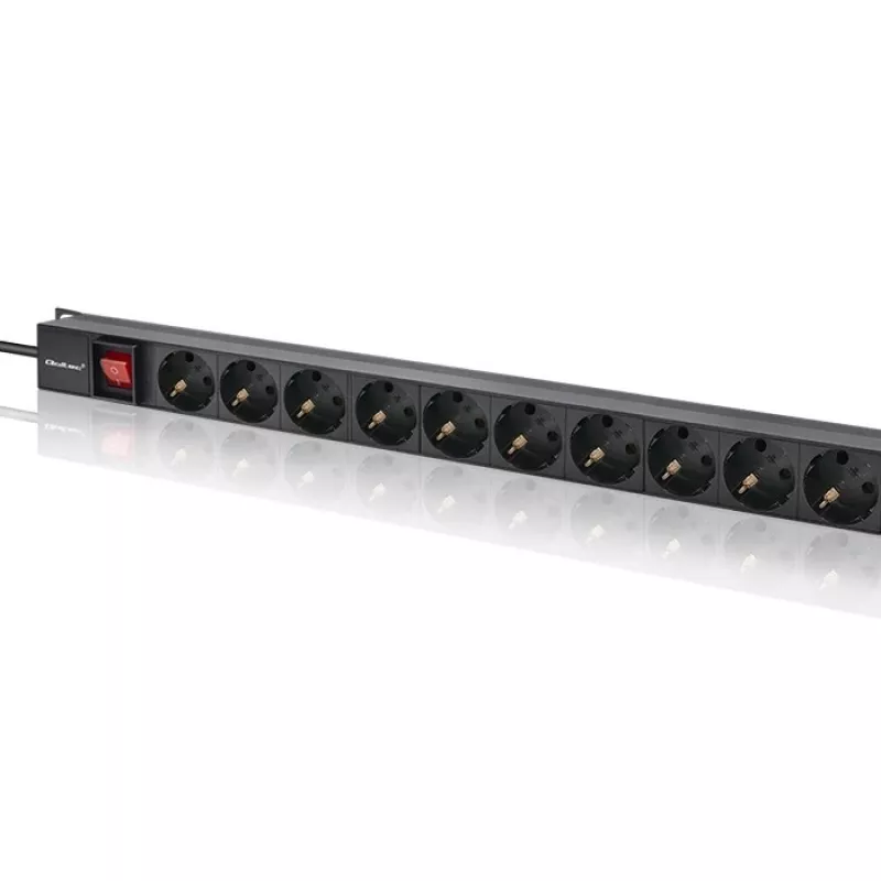 Qoltec hliníkový PDU pre RACK | 16A | 16 x Schuko | vertikálny | 1,8 m