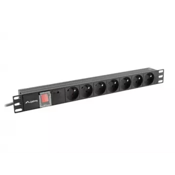 LANBERG PDU RACK NAPÁJACÍ PANEL (1U,16A,7X 230V,2M)