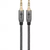 Plus audio prepojovací kábel AUX 3,5 mm stereo (čierna/strieborná, 2 metre)