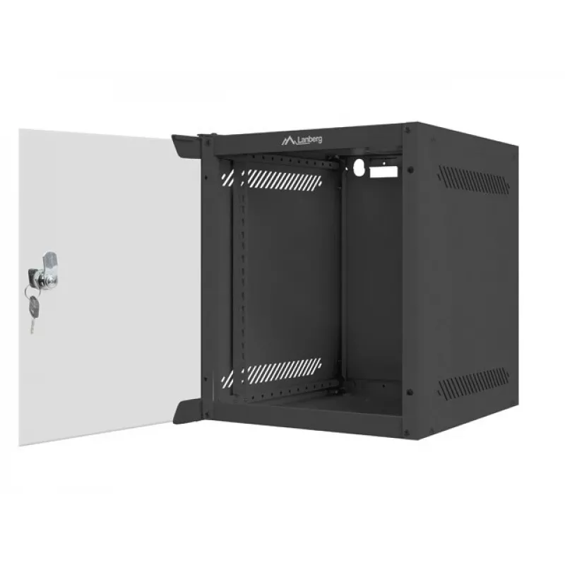 Lanberg WF10-2306-10B nástenná rack skriňa 10" 6U, 280×310 mm, sklenené dvere, 20 kg, čierna (RAL 9004)