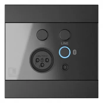 AUDAC WP225/B nástenný panel, XLR mikrofón + 3,5 mm konektor samica, Bluetooth, čierna
