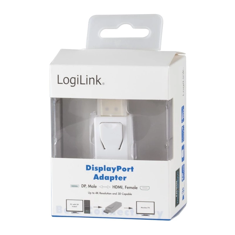 Kábelový prepínač pohlavia LogiLink CV0100 DisplayPort na HDMI biely