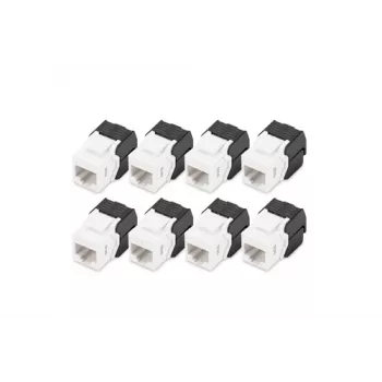 Digitus CAT 6 Keystone Jack nechránený, 8 kusov, plochý, čierny/biely, RJ-45