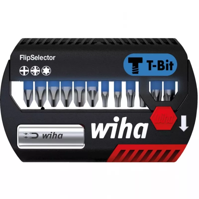 WIHA 41824 - sada bitov FlipSelector, 13-dielna zmiešaná, 25 mm, T-bit (41824)
