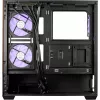 Cooler Master Elite 690 PC skriňa, Midi-Tower, ATX, temperované sklo - 4x ARGB ventilátor, drevo, čierna