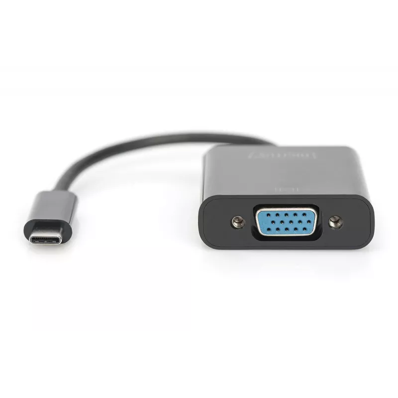 DIGITUS DA-70853 USB-C na VGA adaptér, Full HD 1080p, čierny