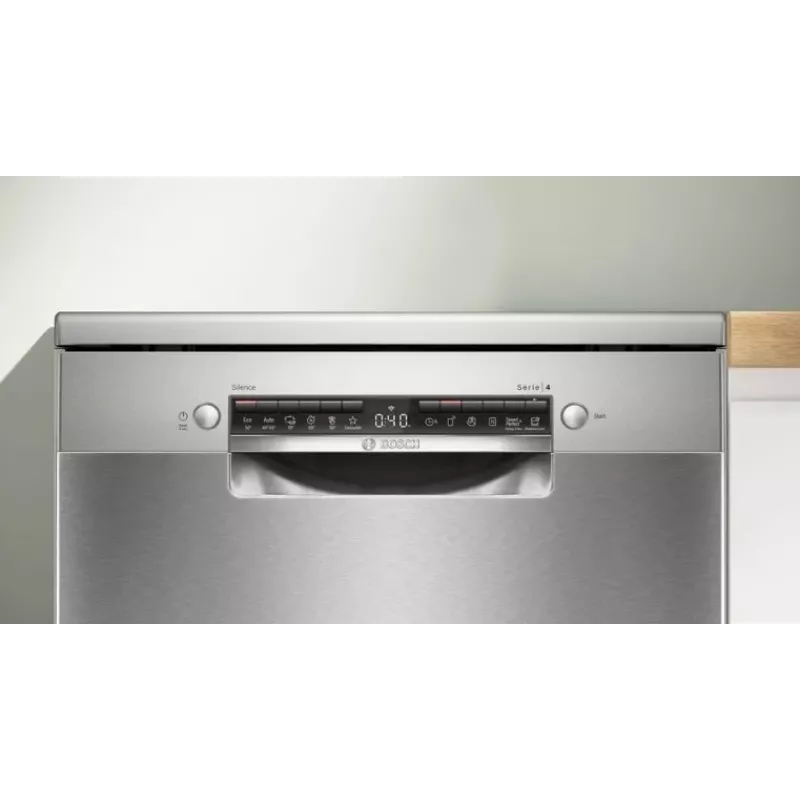 Bosch SMS4EVI04E voľne stojaca umývačka riadu, 13 súprav riadu, 46 dB, energetická trieda D, Home Connect, 60x60x84,5 cm, oceľová
