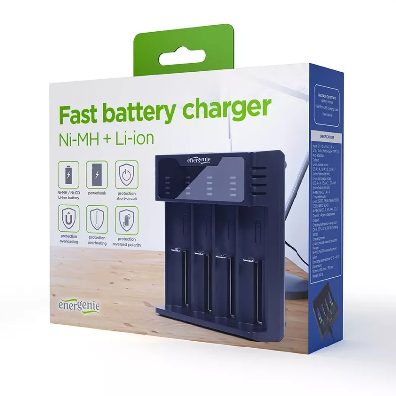Nabíjačka batérií Gembird BC-USB-02 USB lítium-iónové NiCd NiMH