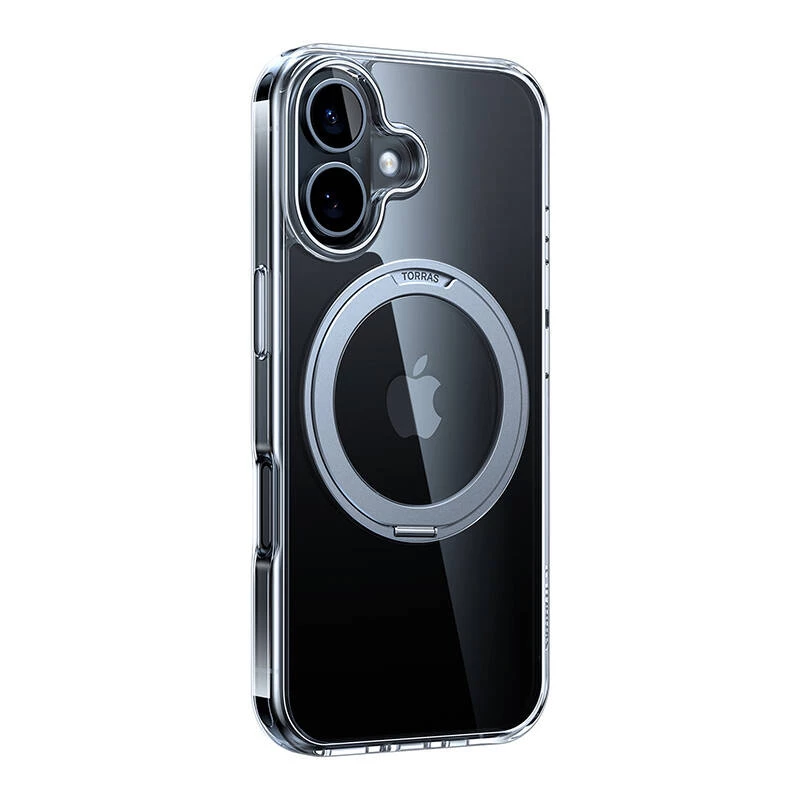 Ochranné puzdro Torras Ostand Pro pre iPhone 16 Plus, priehľadné tenké, TPU/PC