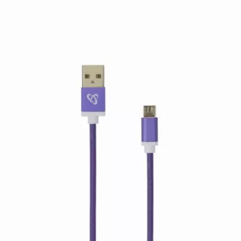 Sbox USB->Micro USB M/M 1m USB-10315U slivková fialová