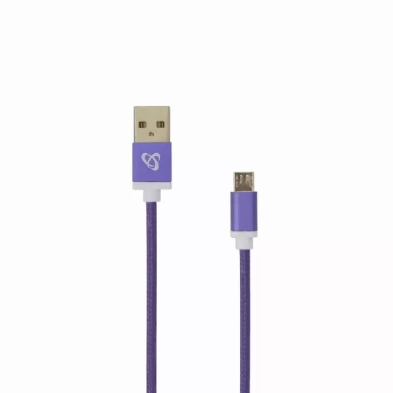 Sbox USB->Micro USB M/M 1m USB-10315U slivková fialová
