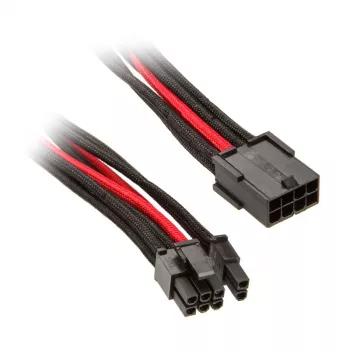 SilverStone PCIe-8-pin na PCIe-6+2-pin kábel, 250 mm – čierny/červený
