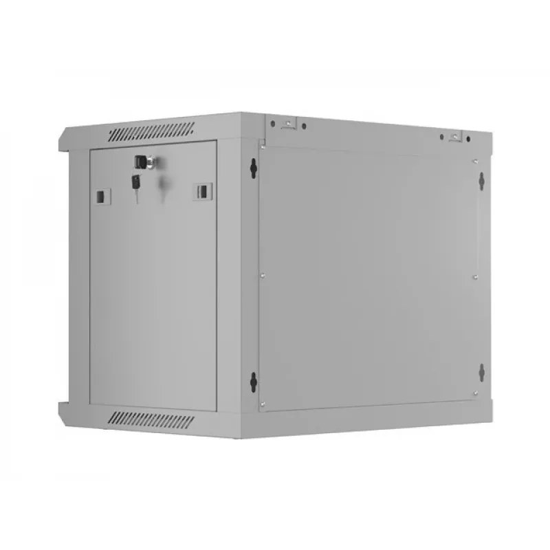 19 9U 600X 450 sivý nástenný rack skriňa perforovaná