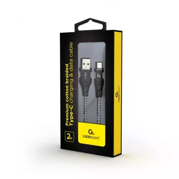 Gembird CC-USB2B-AMCM-2M-BW USB kábel USB 2.0 USB A USB C čierna, biela