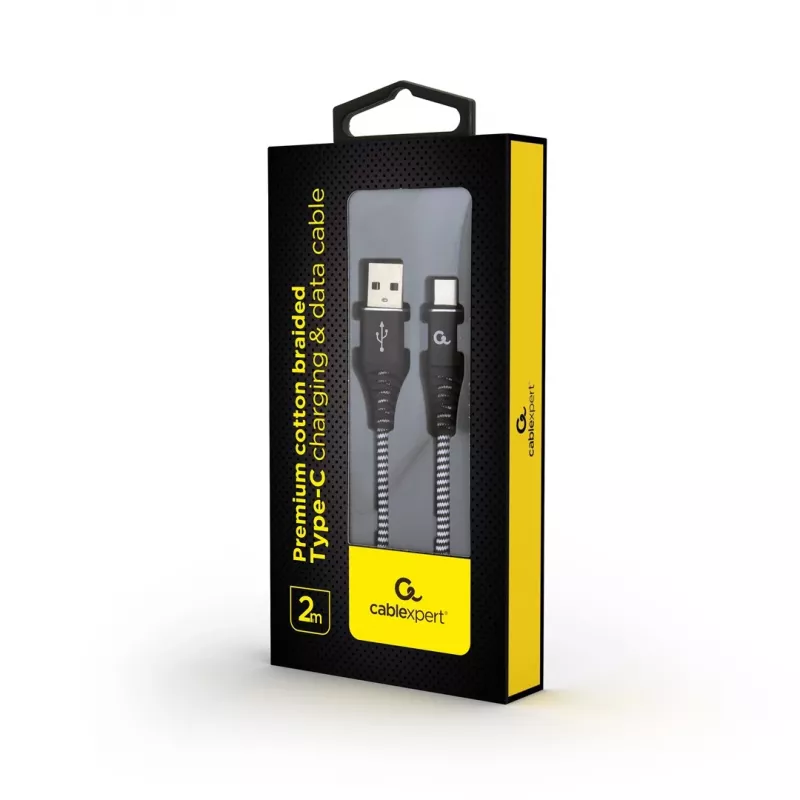 Gembird CC-USB2B-AMCM-2M-BW USB kábel USB 2.0 USB A USB C čierny, biely