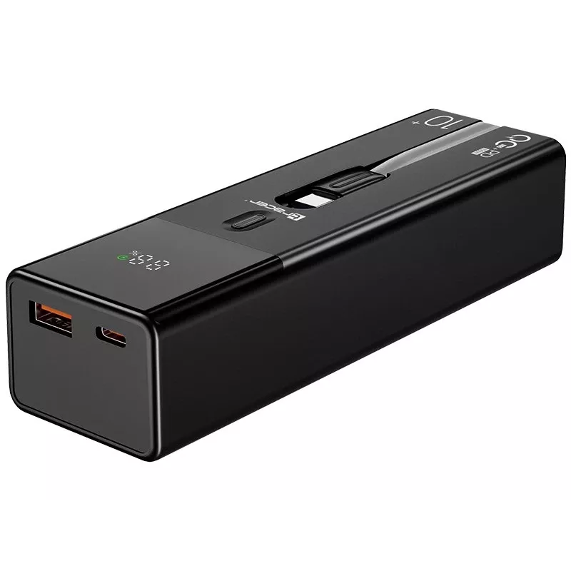 Prenosná powerbanka TRACER Quant 10000 mAh Li-Ion, PD & QC3.0, 3 konektory (2×USB-C, 1×USB-A), 100W, čierna