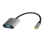 USB Type-C na VGA (D-Sub) video adaptérový kábel LOGILINK CUA0104 0,15 m, sivý/čierny