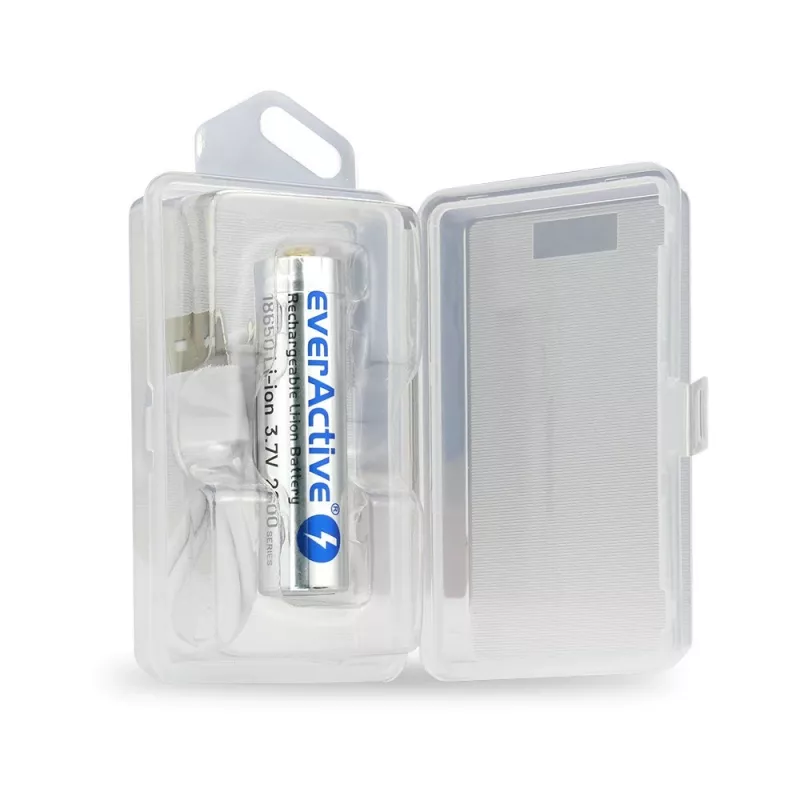 Batéria everActive 18650 3.7V Li-ion 2600mAh micro USB s ochranou BOX