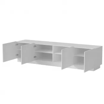 TV skrinka cama meble LIVERTI 2000x420x480 mm, biela, vrchná doska z drevotriesky