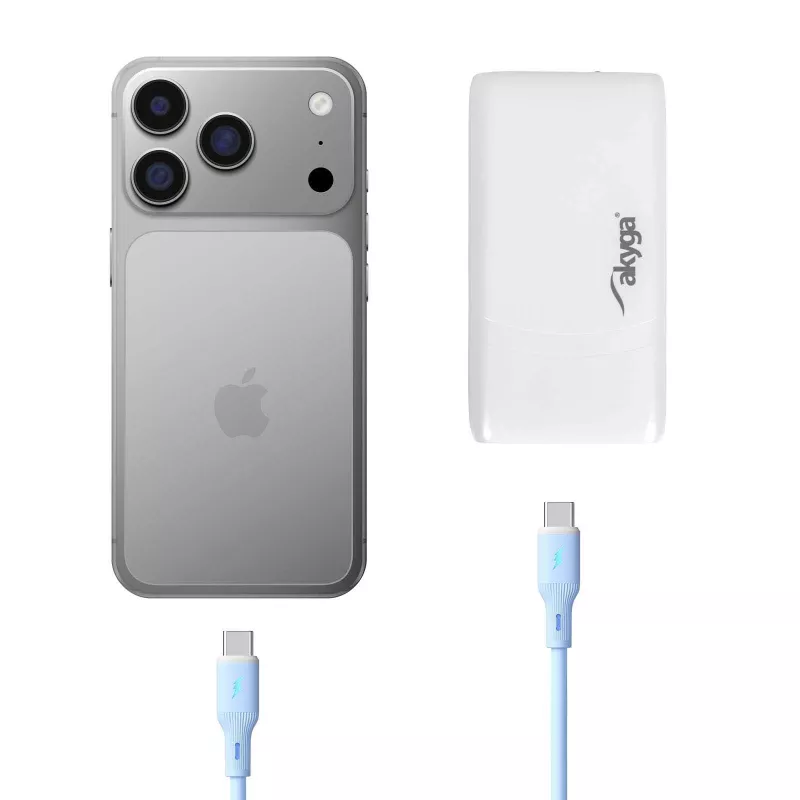 Akyga AK-CH-31 plochá GaN USB nabíjačka 65 W, USB-C PD + USB-A, biela
