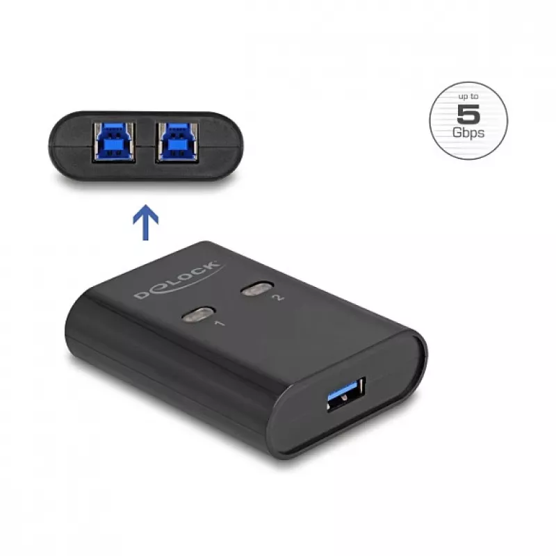 DeLOCK USB switch 2 PC na 1 zariadenie 5 Gbps čierna