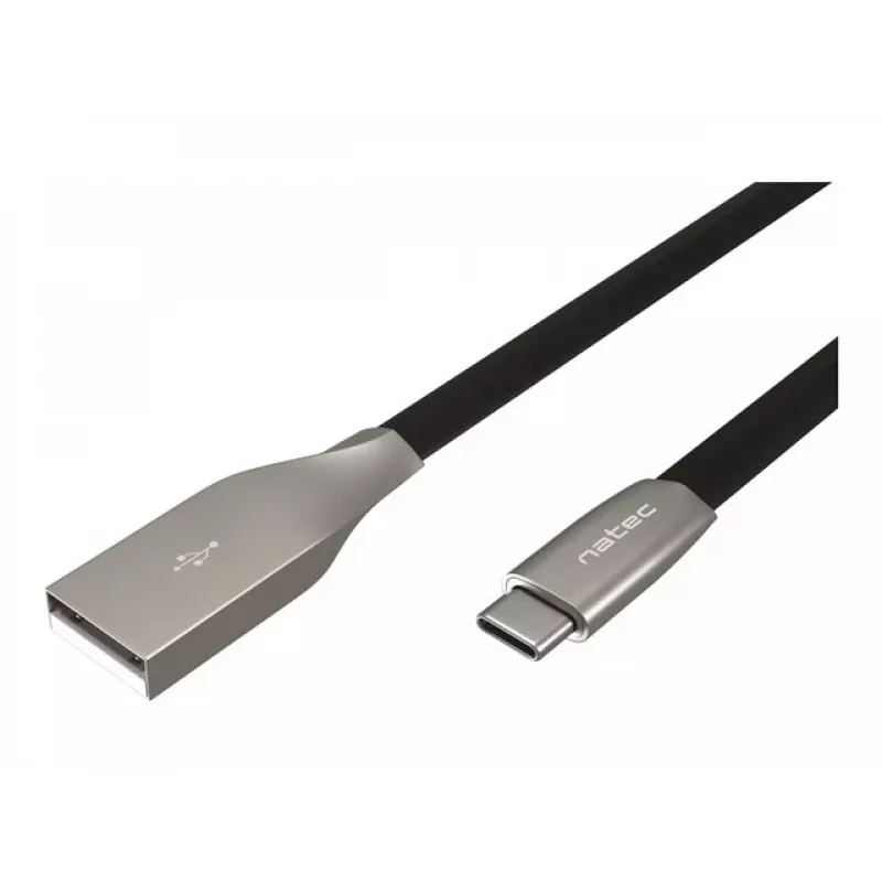 NATEC kábel USB-C/A 2.0 1m prati 1m čierny kov
