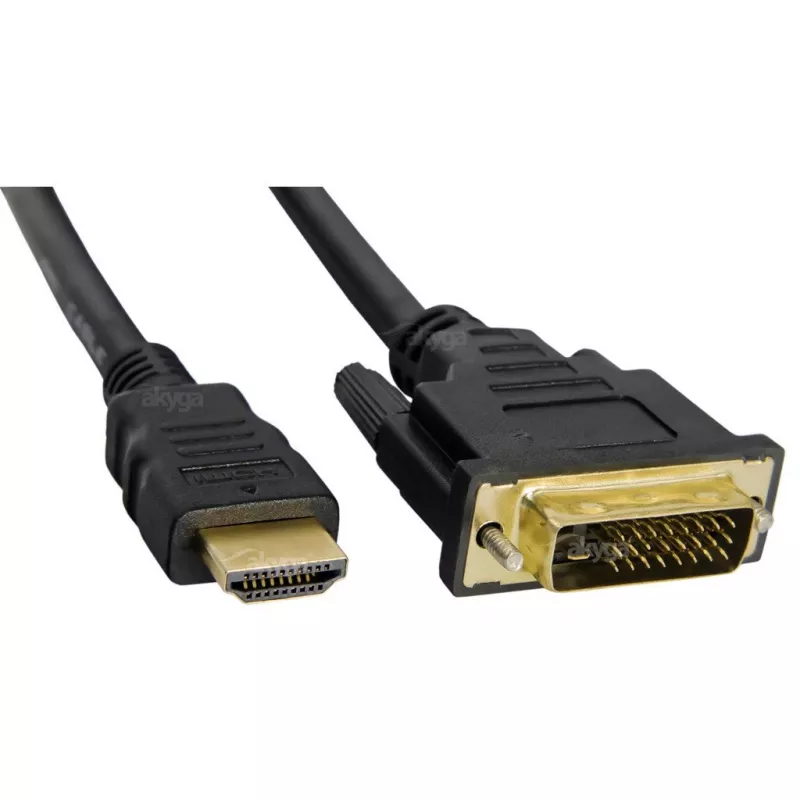Akyga AK-AV-11 HDMI na DVI-D kábel (24+1), 1,8 m, čierny