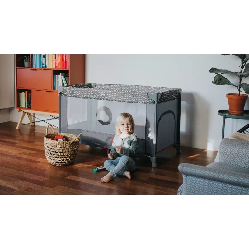 Lionelo Stefi Concrete Multicolor - cestovná postieľka 2 v 1