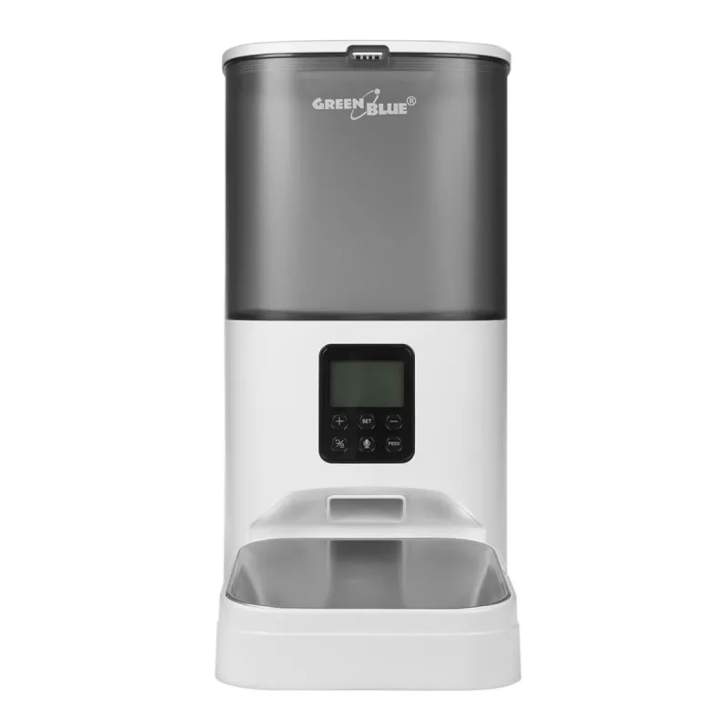 GreenBlue GB393 automatické kŕmidlo pre domáce zvieratá, 6 l, USB 5V/1A, biele