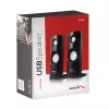 Káblový 2-pásmový PC reproduktor Audiocore AC860, 2.0 kanály, 4 W RMS, USB napájanie, 3,5 mm vstup, čierny
