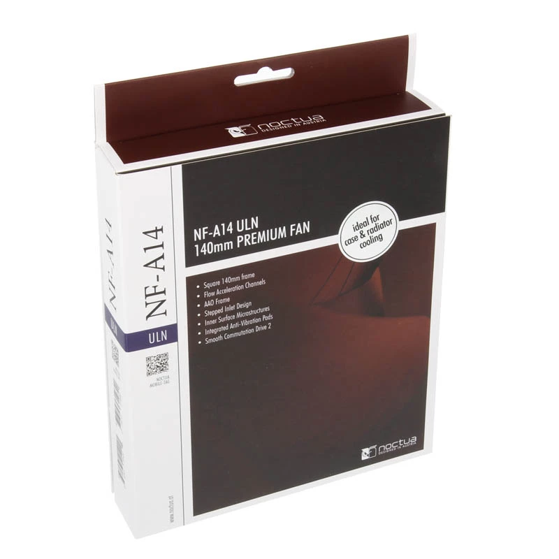 Noctua NF-A14 ULN 140 mm ventilátor do počítačovej skrine, 140×25 mm, 600–800 ot/min, 79,8 m³/h, 11,9 dB